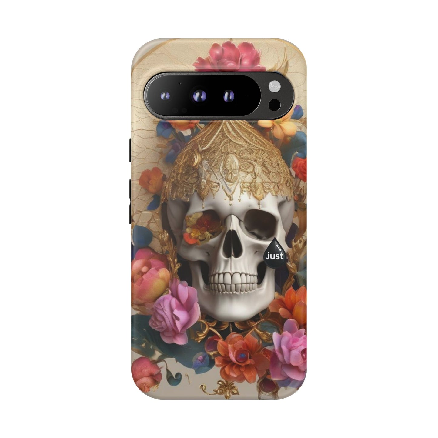 Artistic Skull Phone Case with Floral Design by "JUST DRIP" - Tough Cases(contact is we don't have you phone)