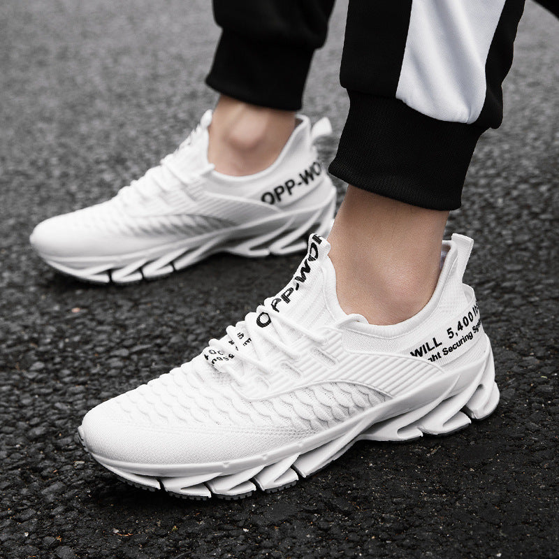 Zapatillas deportivas de malla tejida para estudiantes, talla grande, para correr, para otoño