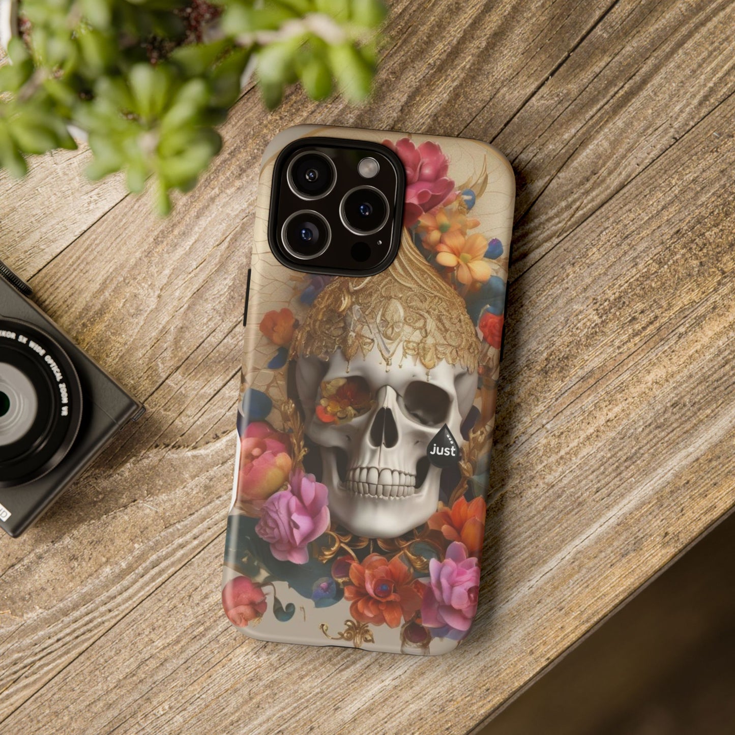 Artistic Skull Phone Case with Floral Design by "JUST DRIP" - Tough Cases(contact is we don't have you phone)