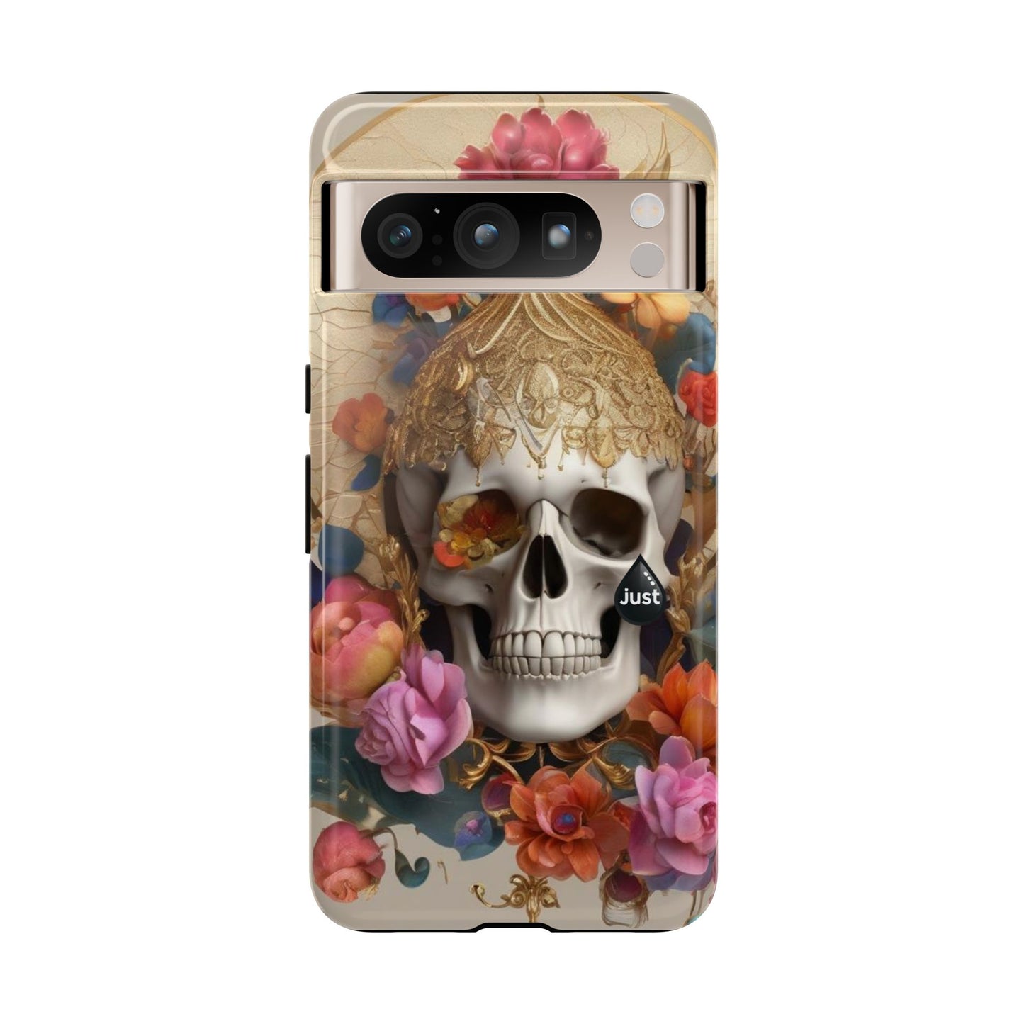 Artistic Skull Phone Case with Floral Design by "JUST DRIP" - Tough Cases(contact is we don't have you phone)