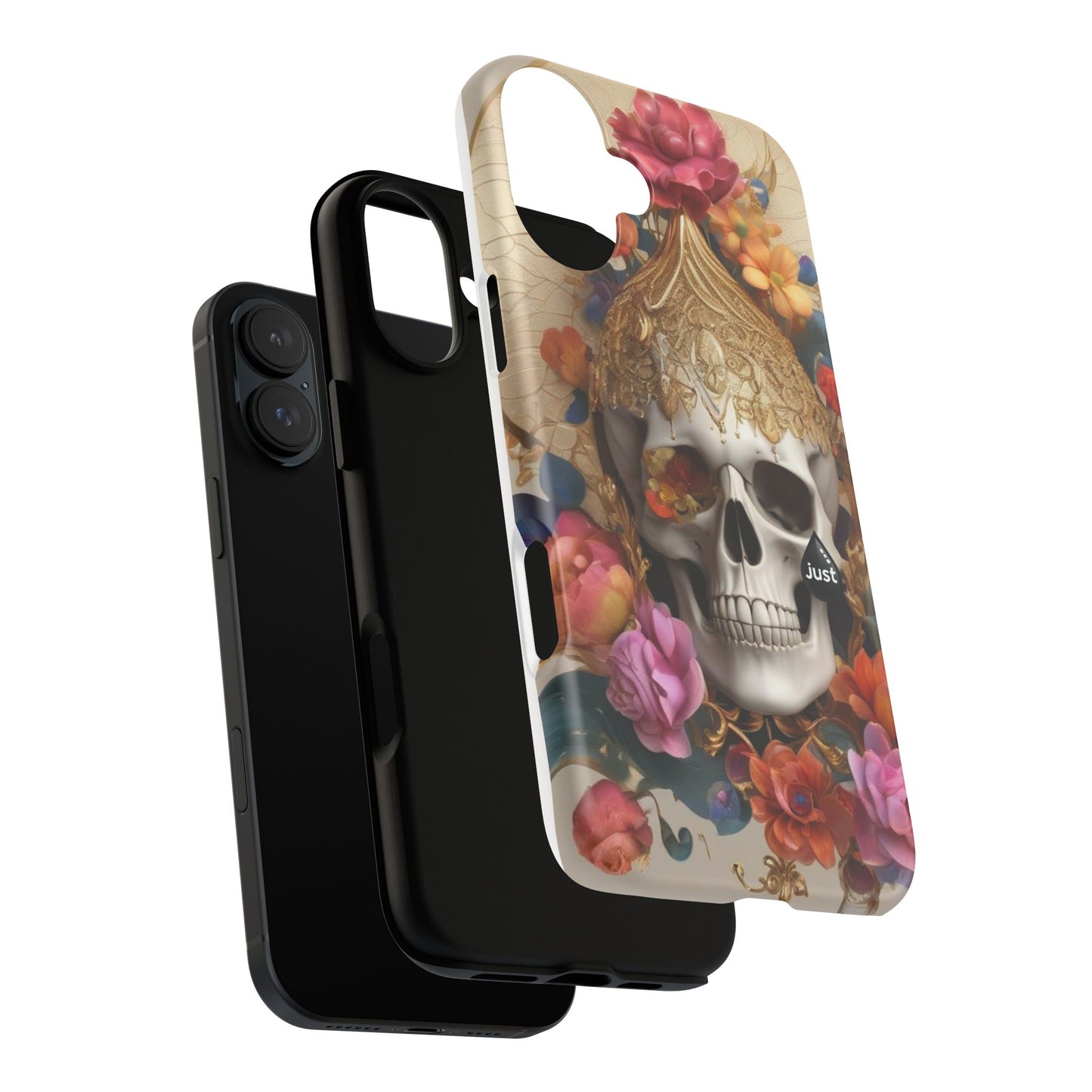 Artistic Skull Phone Case with Floral Design by "JUST DRIP" - Tough Cases(contact is we don't have you phone)
