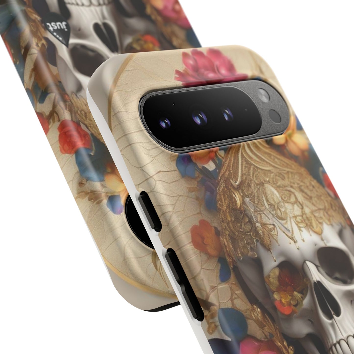 Artistic Skull Phone Case with Floral Design by "JUST DRIP" - Tough Cases(contact is we don't have you phone)