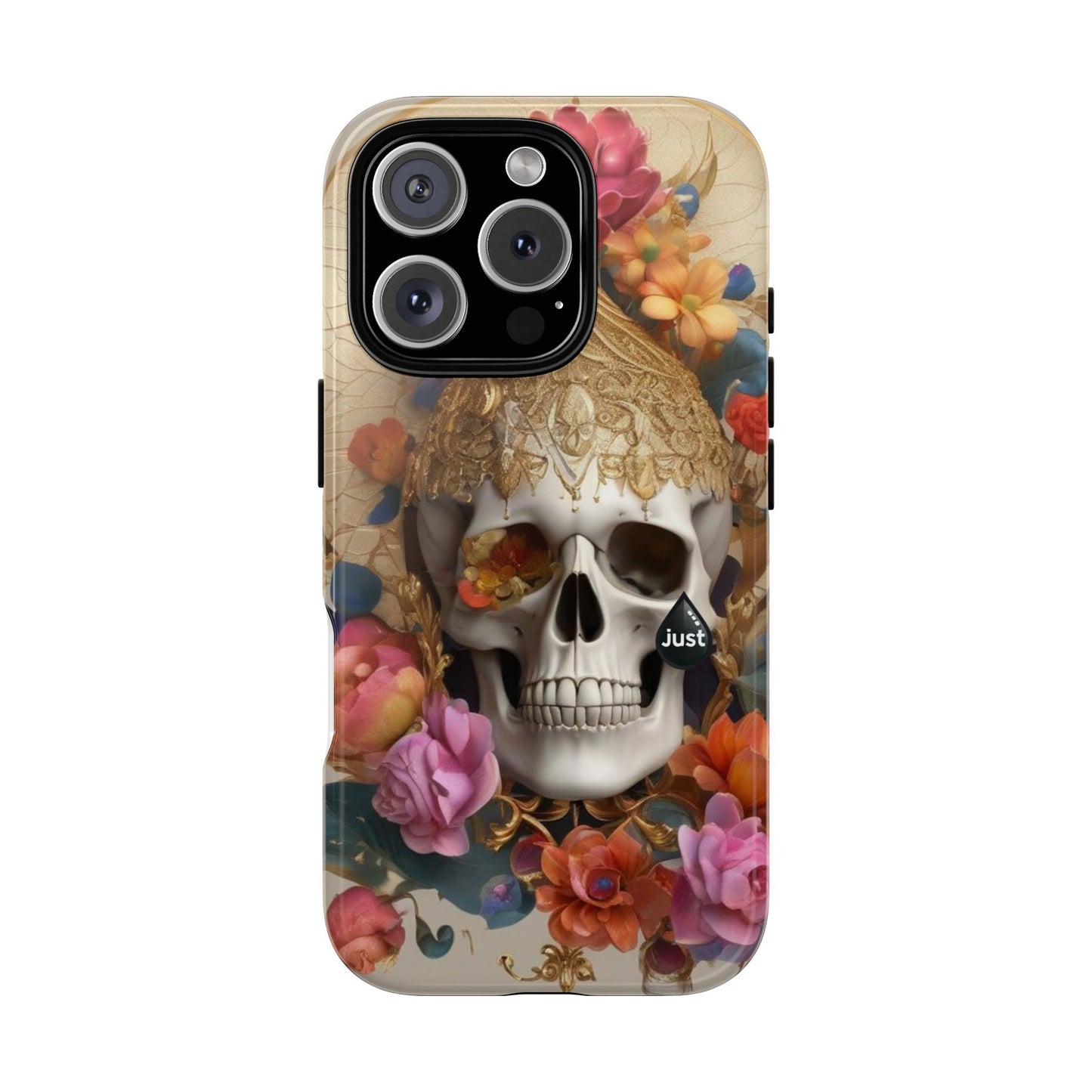 Artistic Skull Phone Case with Floral Design by "JUST DRIP" - Tough Cases(contact is we don't have you phone)