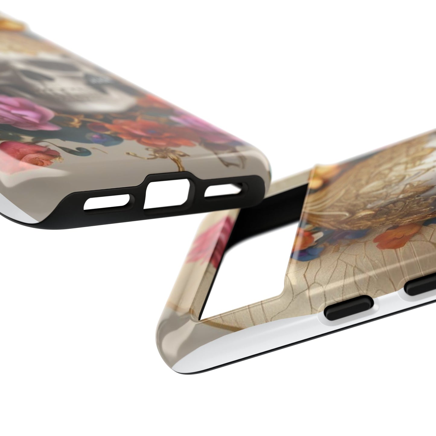 Artistic Skull Phone Case with Floral Design by "JUST DRIP" - Tough Cases(contact is we don't have you phone)