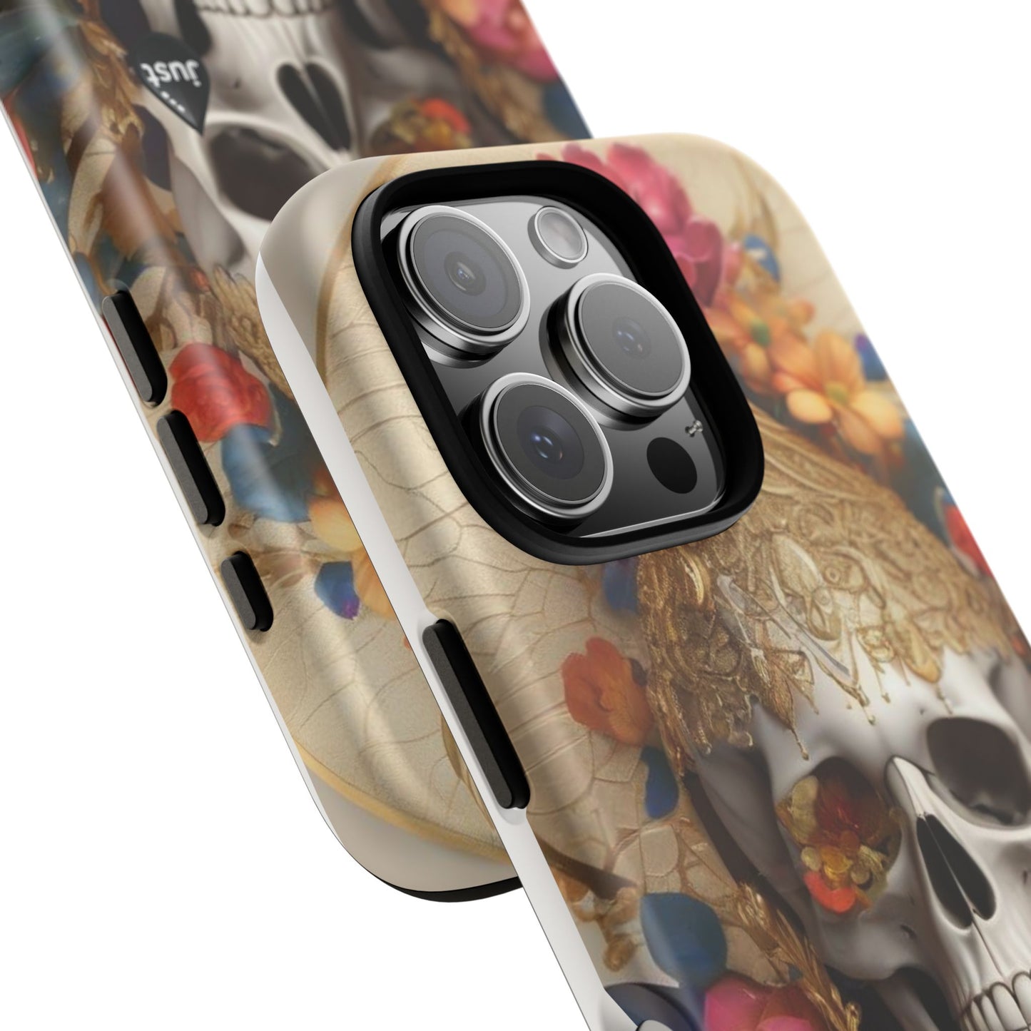 Artistic Skull Phone Case with Floral Design by "JUST DRIP" - Tough Cases(contact is we don't have you phone)