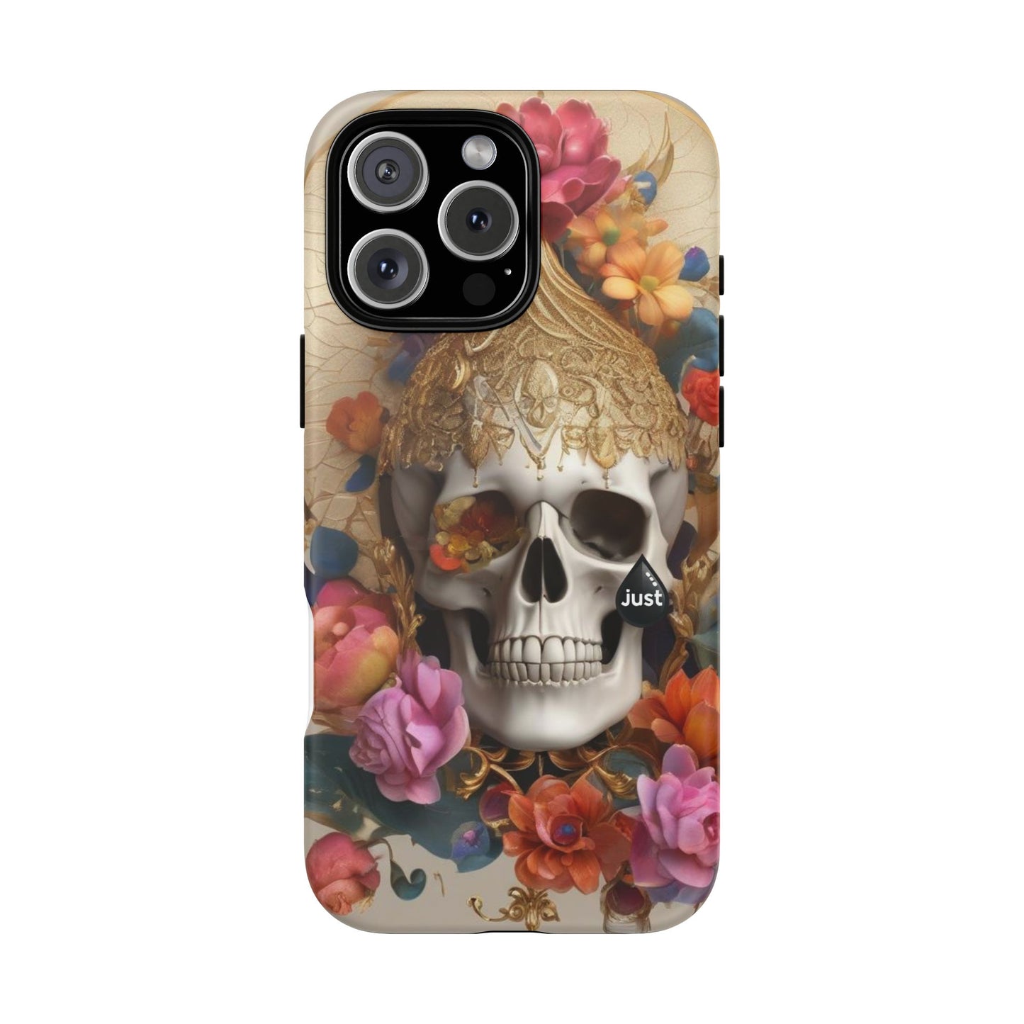 Artistic Skull Phone Case with Floral Design by "JUST DRIP" - Tough Cases(contact is we don't have you phone)