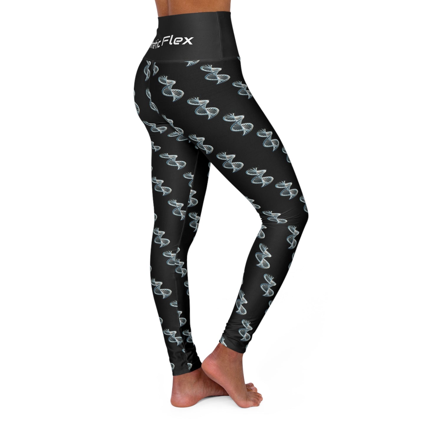 DNA-Patterned High Waisted Yoga Leggings for Fitness Enthusiasts