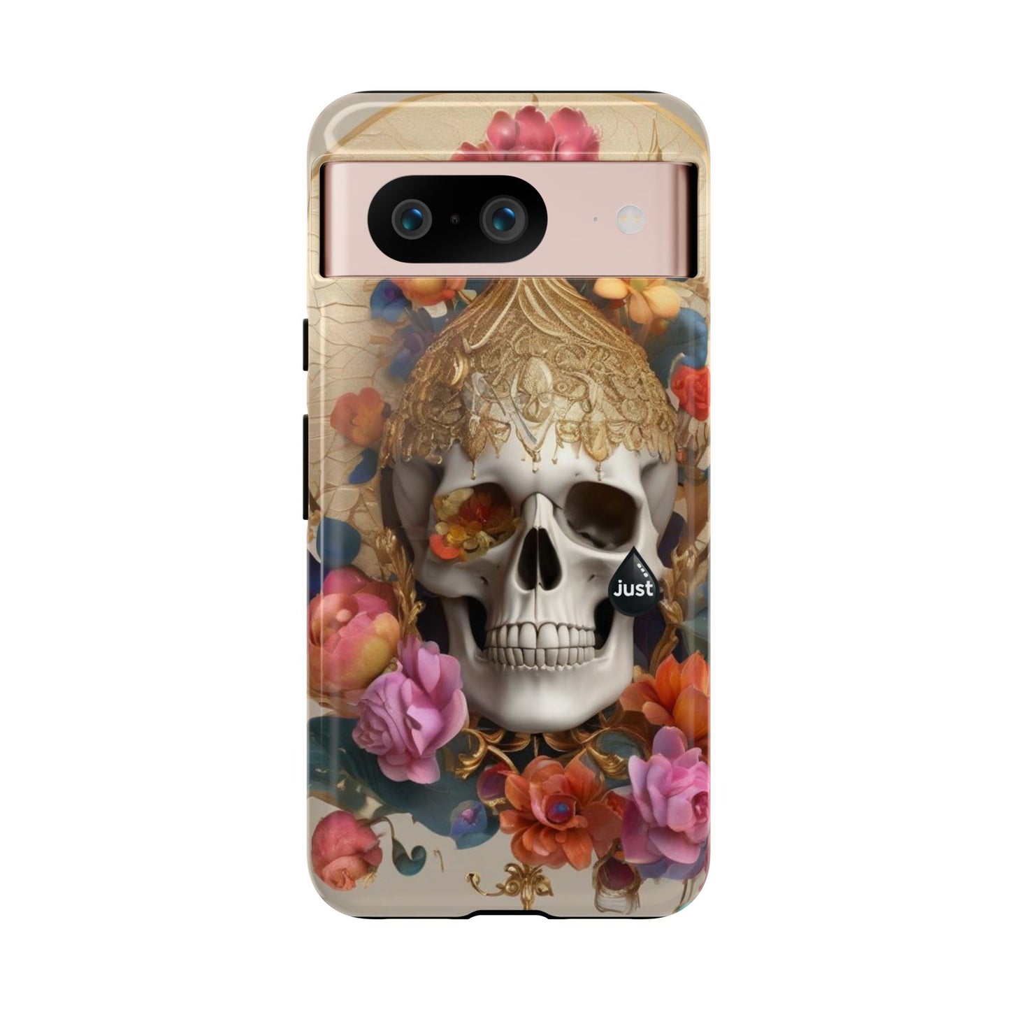 Artistic Skull Phone Case with Floral Design by "JUST DRIP" - Tough Cases(contact is we don't have you phone)
