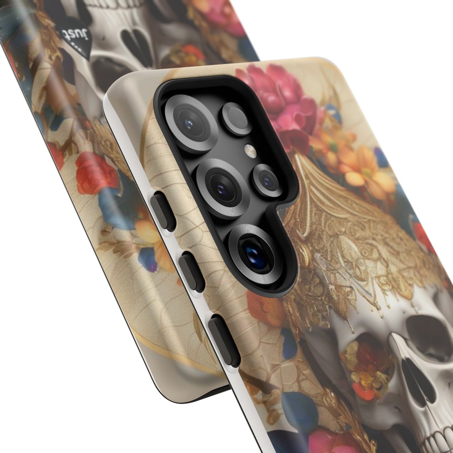 Artistic Skull Phone Case with Floral Design by "JUST DRIP" - Tough Cases(contact is we don't have you phone)