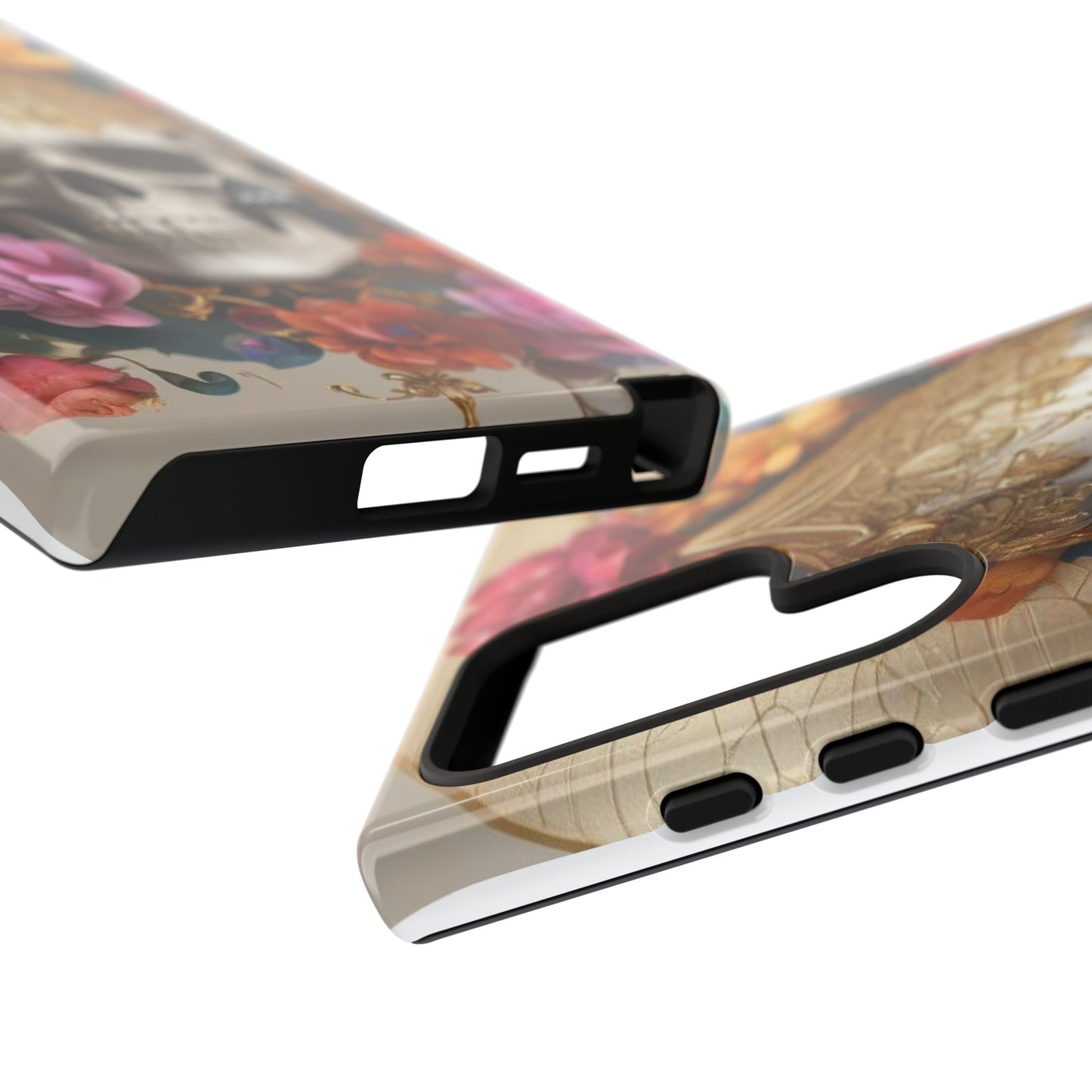Artistic Skull Phone Case with Floral Design by "JUST DRIP" - Tough Cases(contact is we don't have you phone)