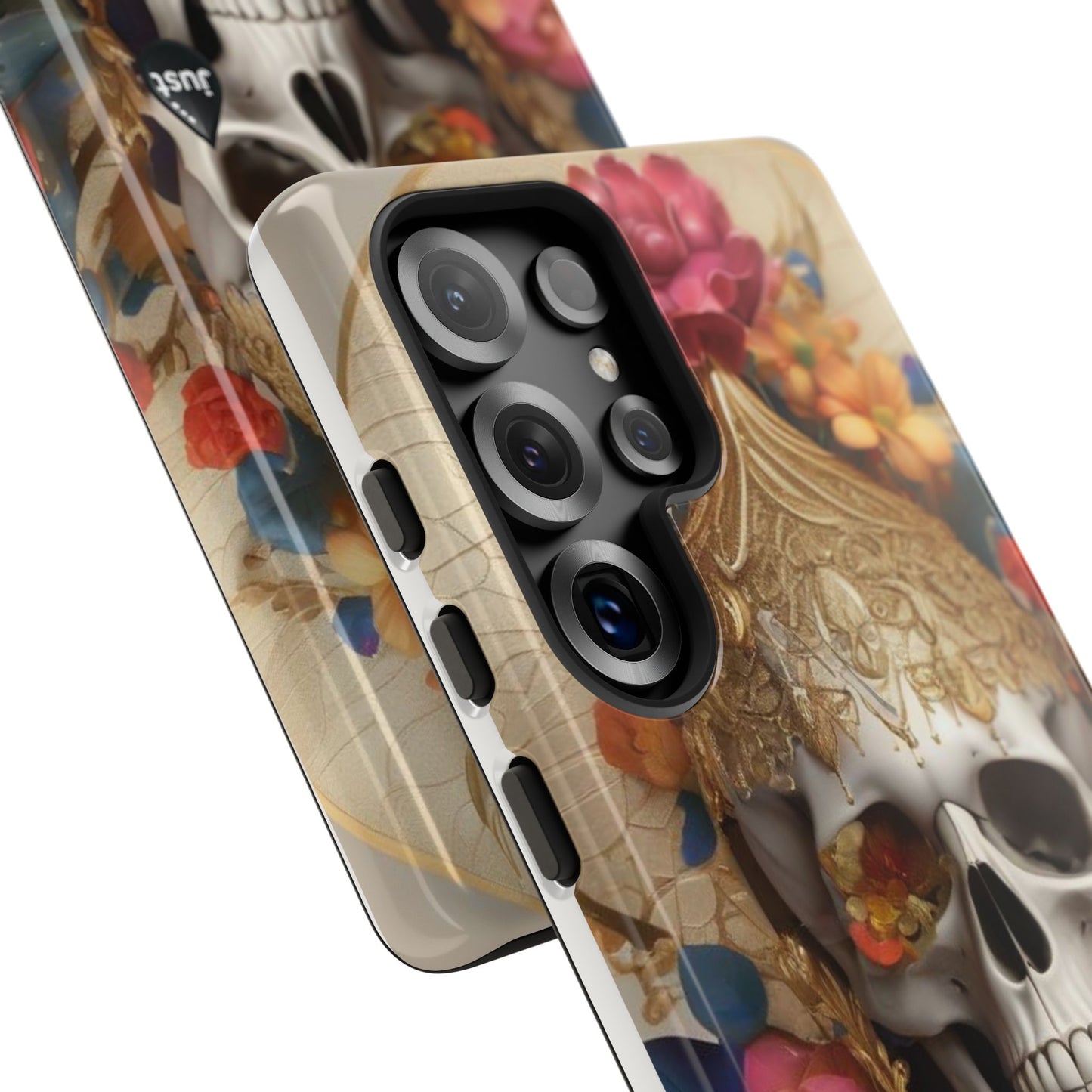 Artistic Skull Phone Case with Floral Design by "JUST DRIP" - Tough Cases(contact is we don't have you phone)