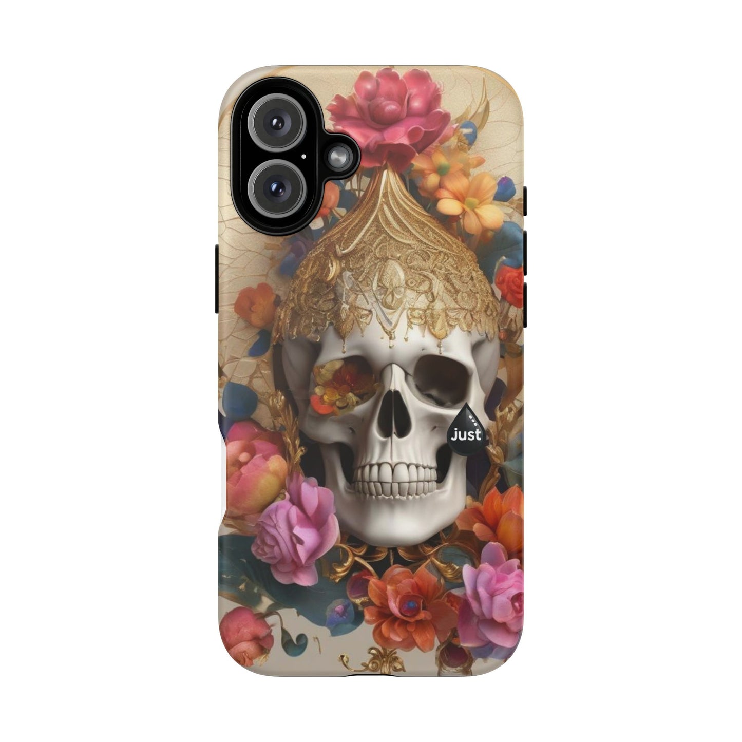 Artistic Skull Phone Case with Floral Design by "JUST DRIP" - Tough Cases(contact is we don't have you phone)