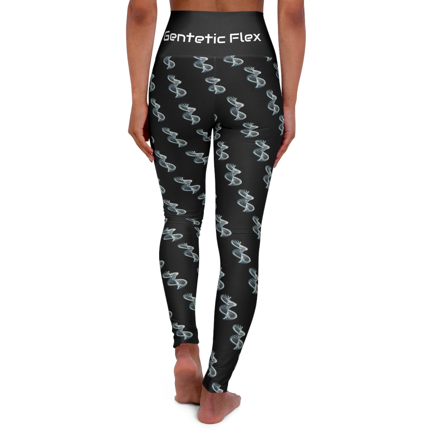 DNA-Patterned High Waisted Yoga Leggings for Fitness Enthusiasts