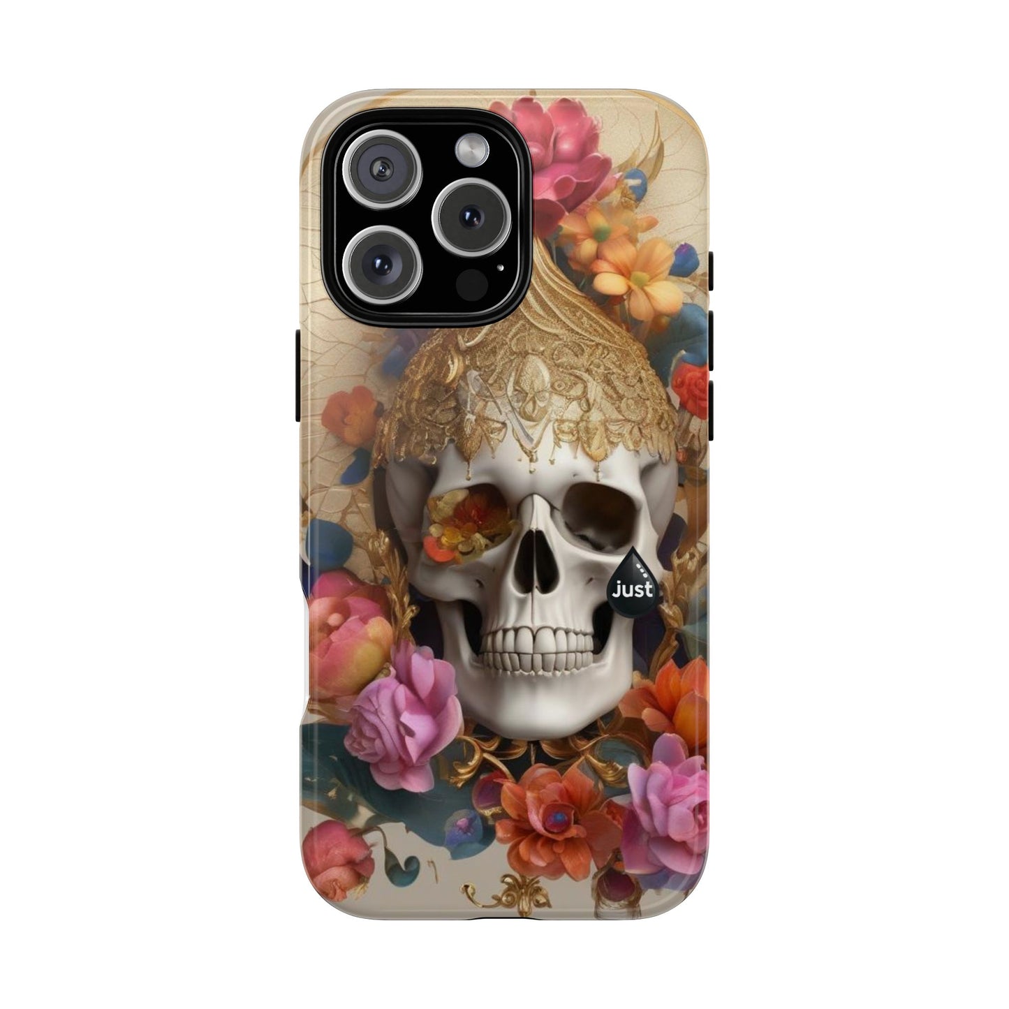 Artistic Skull Phone Case with Floral Design by "JUST DRIP" - Tough Cases(contact is we don't have you phone)