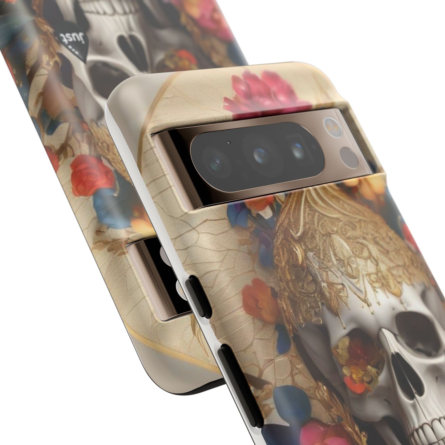 Artistic Skull Phone Case with Floral Design by "JUST DRIP" - Tough Cases(contact is we don't have you phone)