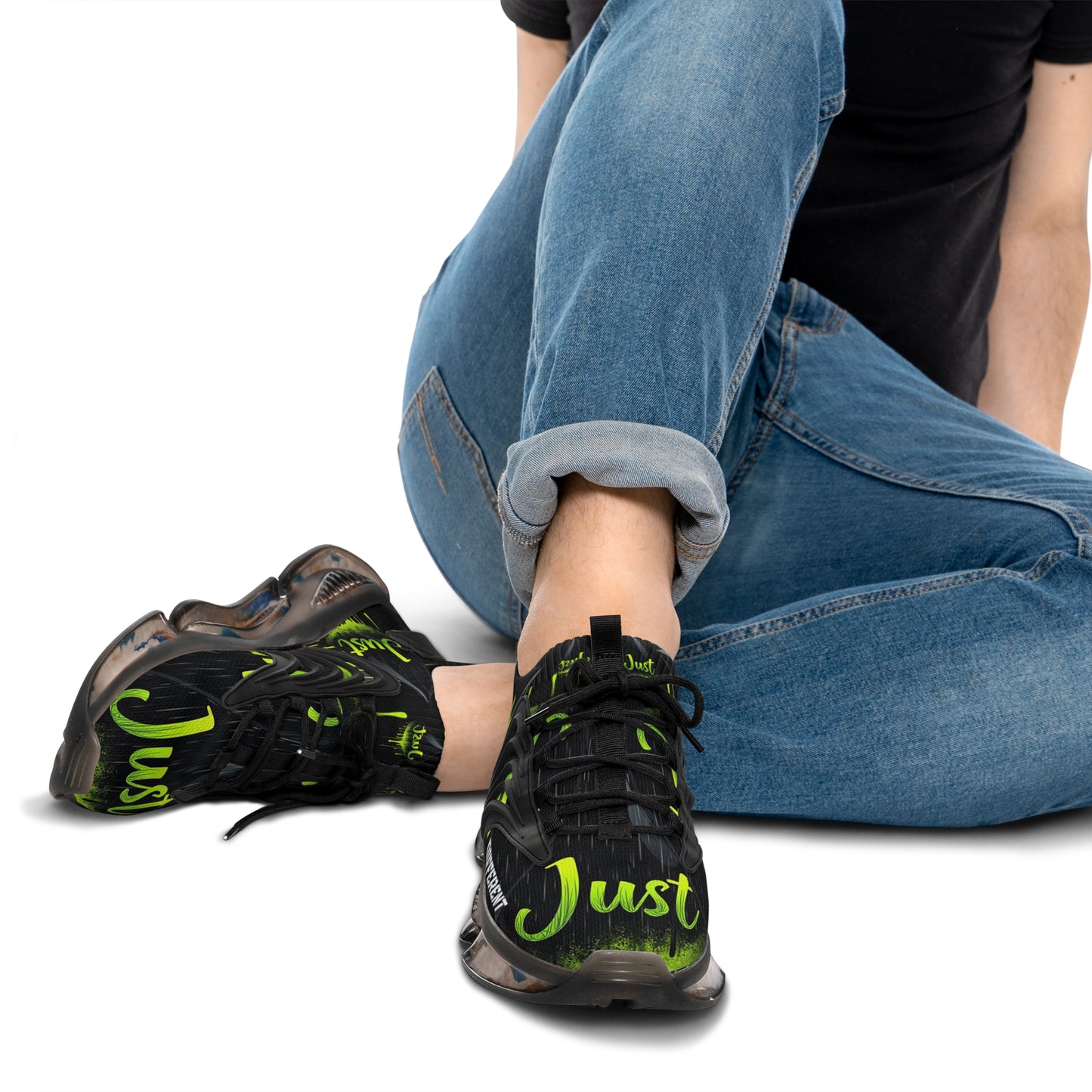Stylish Mesh Sneakers for Everyday Comfort - "Move Different". "JUST DRIP" design.