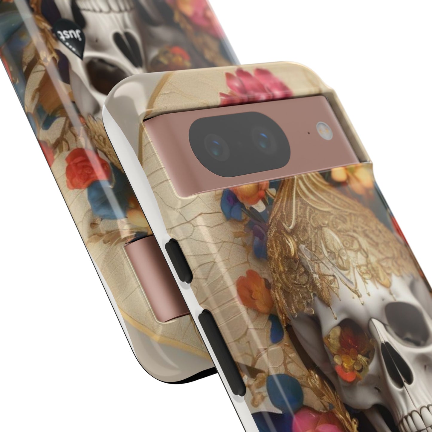 Artistic Skull Phone Case with Floral Design by "JUST DRIP" - Tough Cases(contact is we don't have you phone)