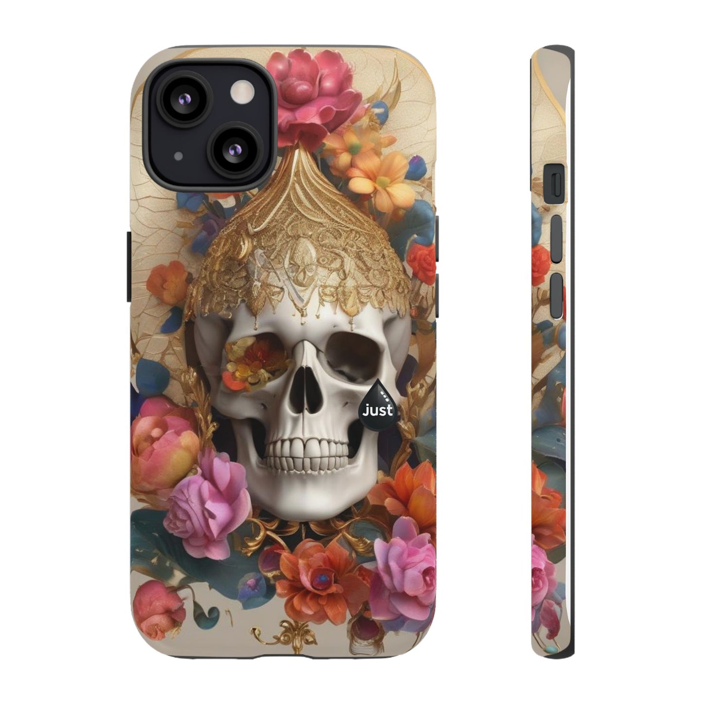 Artistic Skull Phone Case with Floral Design by "JUST DRIP" - Tough Cases(contact is we don't have you phone)