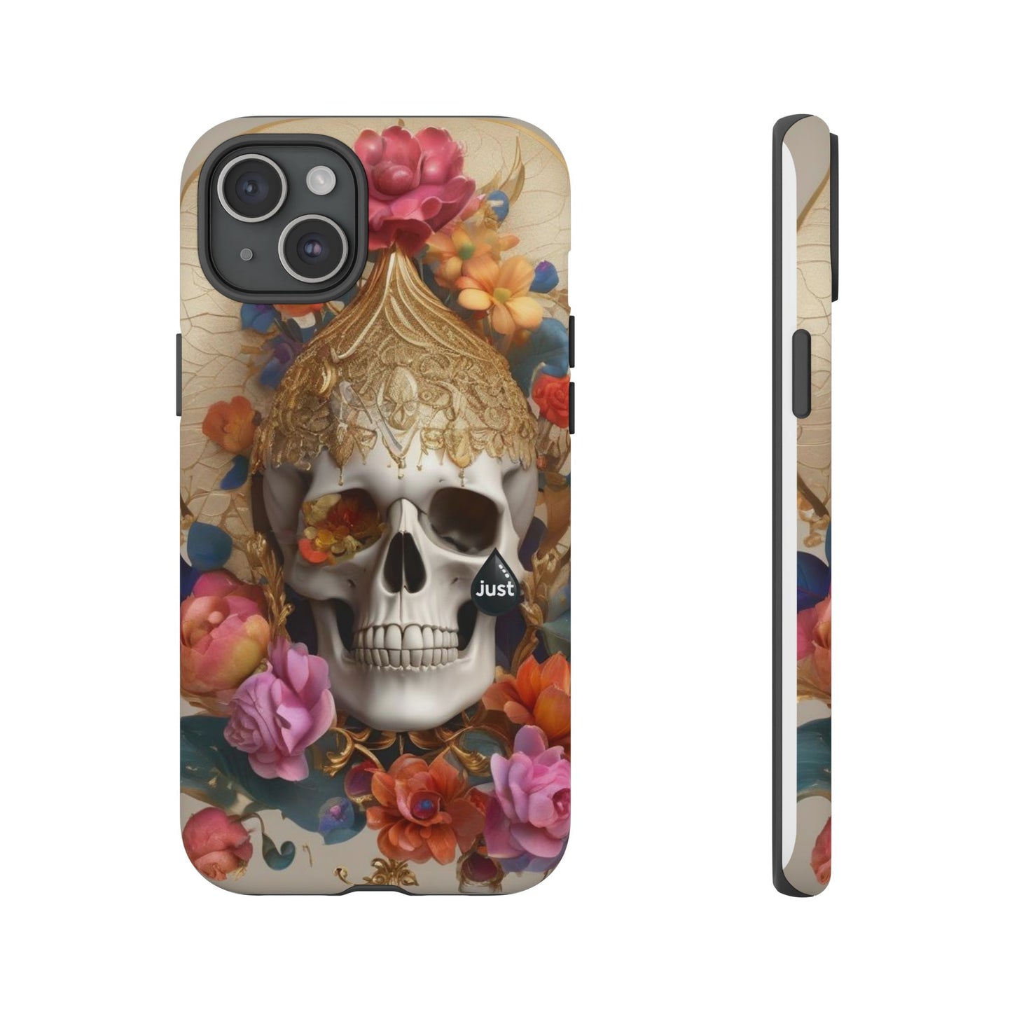 Artistic Skull Phone Case with Floral Design by "JUST DRIP" - Tough Cases(contact is we don't have you phone)