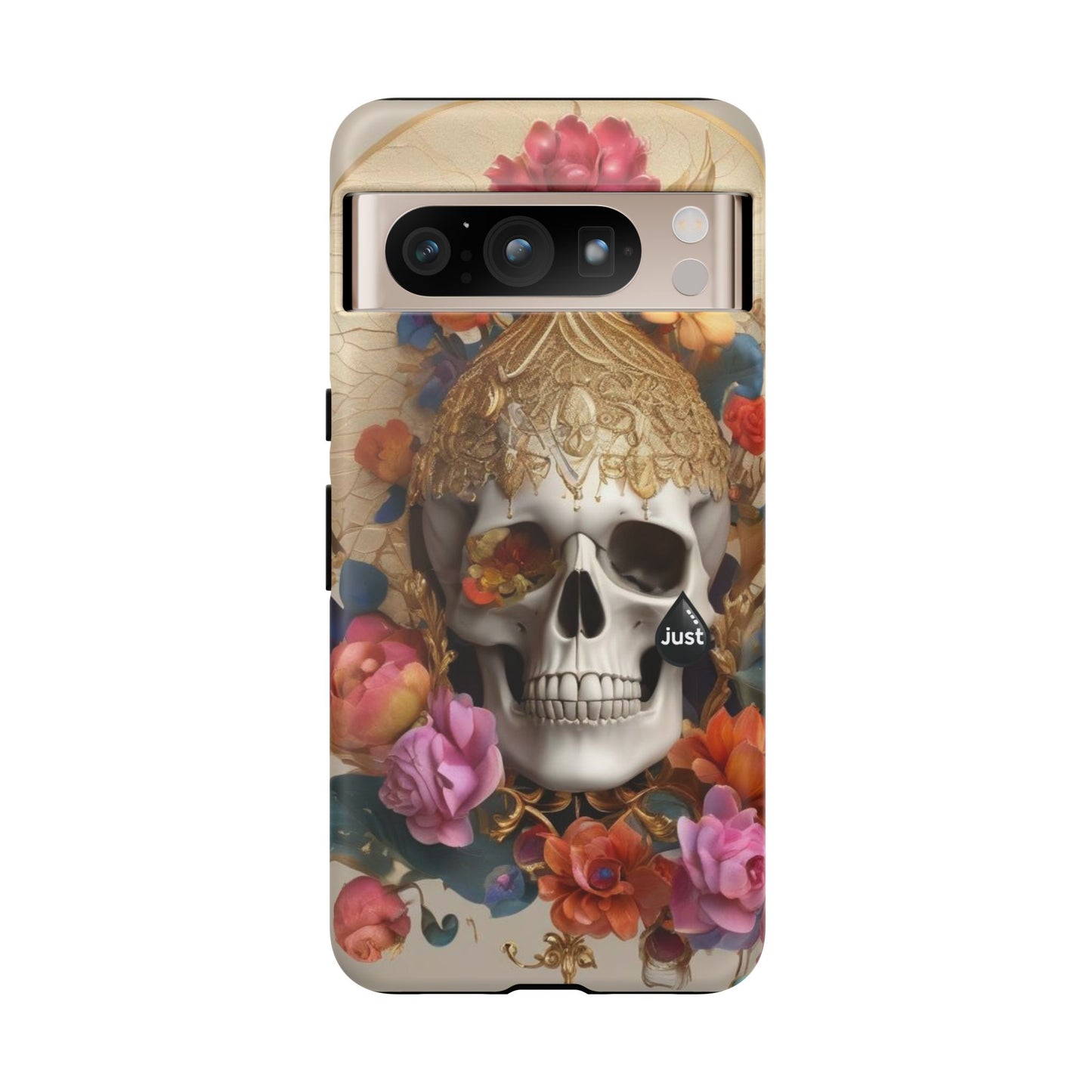 Artistic Skull Phone Case with Floral Design by "JUST DRIP" - Tough Cases(contact is we don't have you phone)