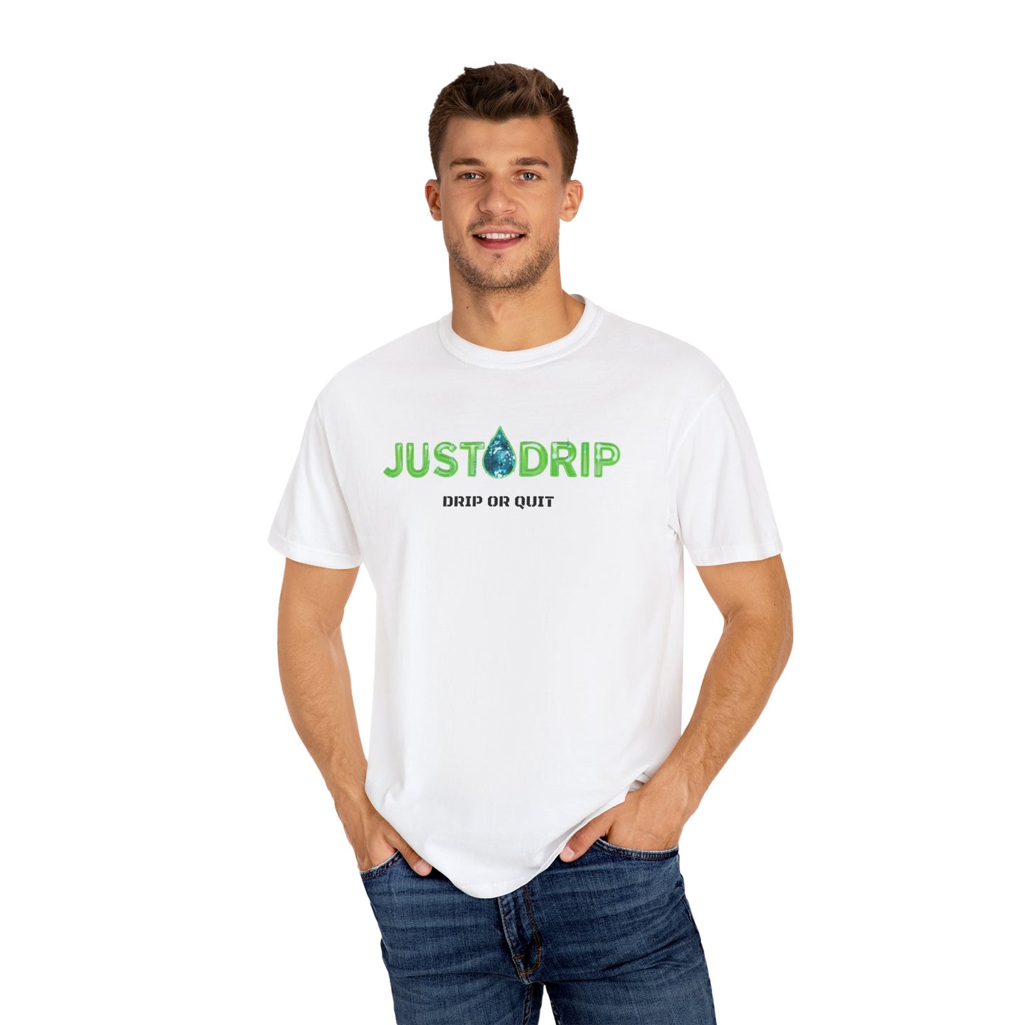 JUST DRIP Male/Female Garment-Dyed T-shirt