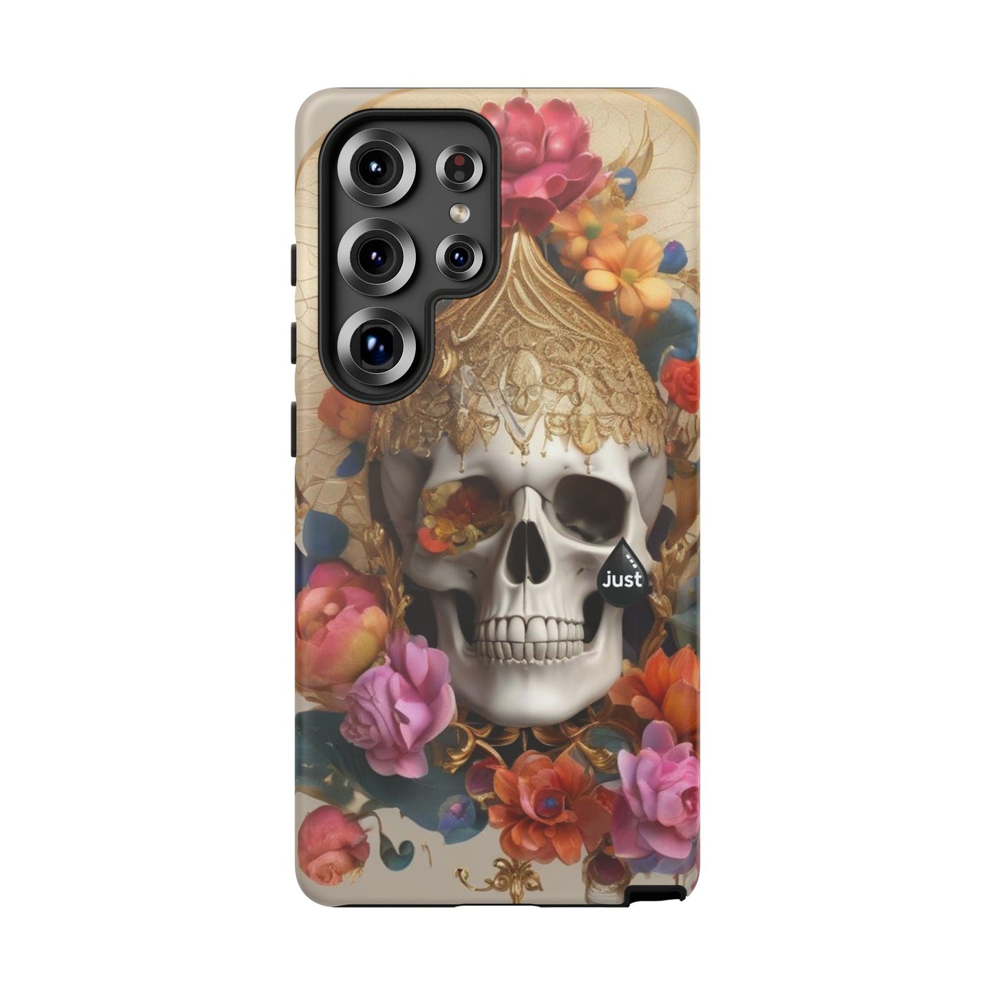 Artistic Skull Phone Case with Floral Design by "JUST DRIP" - Tough Cases(contact is we don't have you phone)