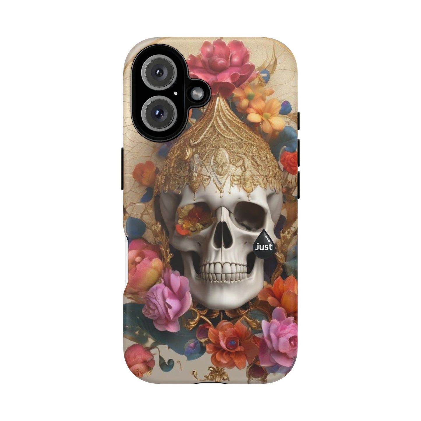 Artistic Skull Phone Case with Floral Design by "JUST DRIP" - Tough Cases(contact is we don't have you phone)