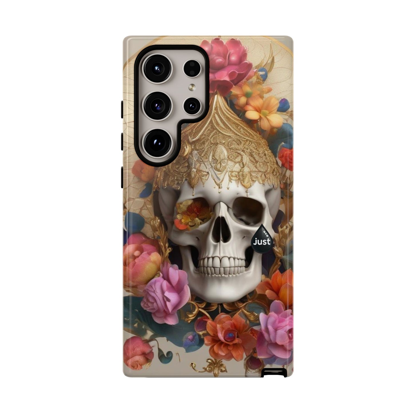 Artistic Skull Phone Case with Floral Design by "JUST DRIP" - Tough Cases(contact is we don't have you phone)