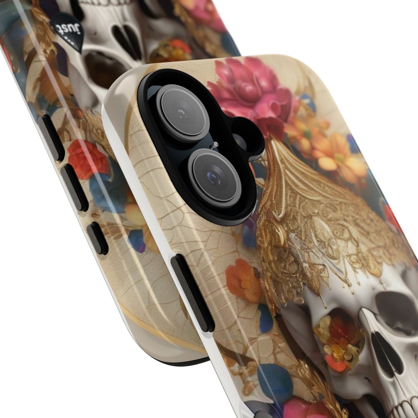 Artistic Skull Phone Case with Floral Design by "JUST DRIP" - Tough Cases(contact is we don't have you phone)