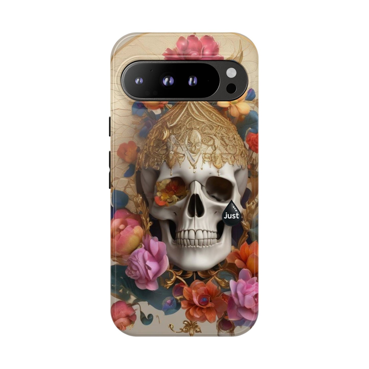 Artistic Skull Phone Case with Floral Design by "JUST DRIP" - Tough Cases(contact is we don't have you phone)