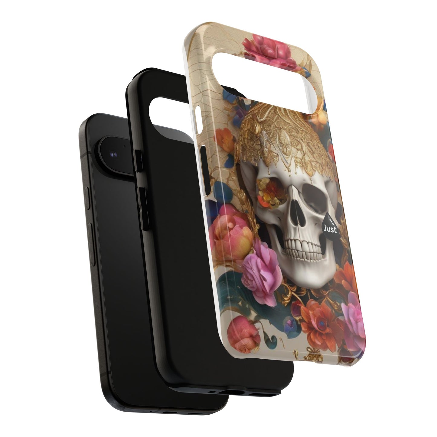 Artistic Skull Phone Case with Floral Design by "JUST DRIP" - Tough Cases(contact is we don't have you phone)
