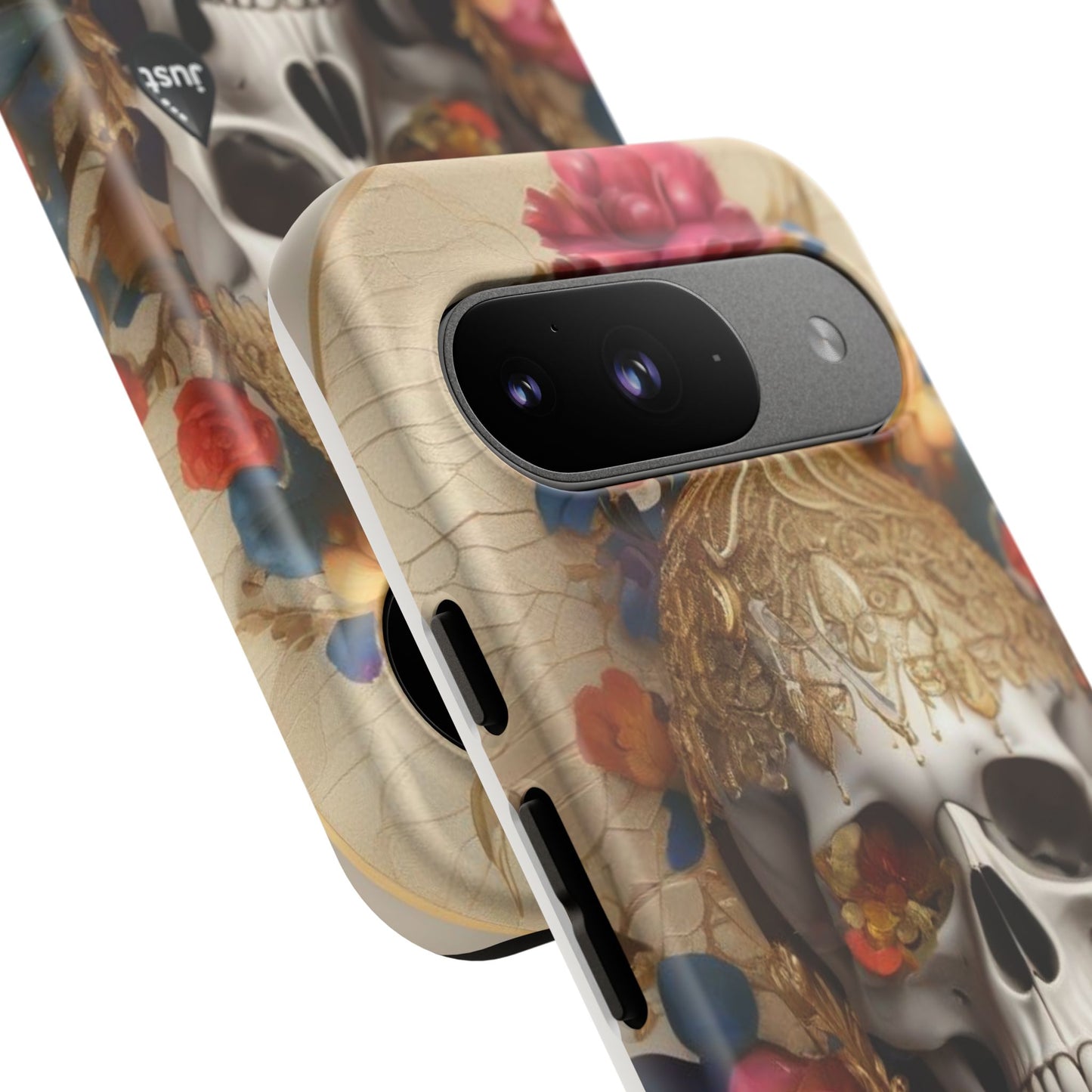 Artistic Skull Phone Case with Floral Design by "JUST DRIP" - Tough Cases(contact is we don't have you phone)