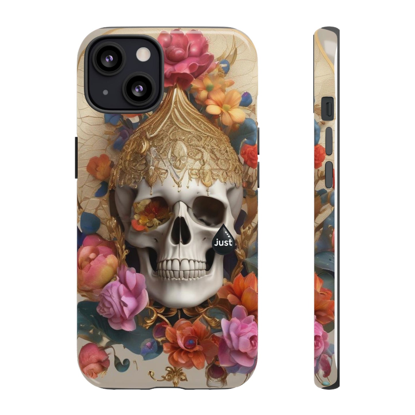 Artistic Skull Phone Case with Floral Design by "JUST DRIP" - Tough Cases(contact is we don't have you phone)