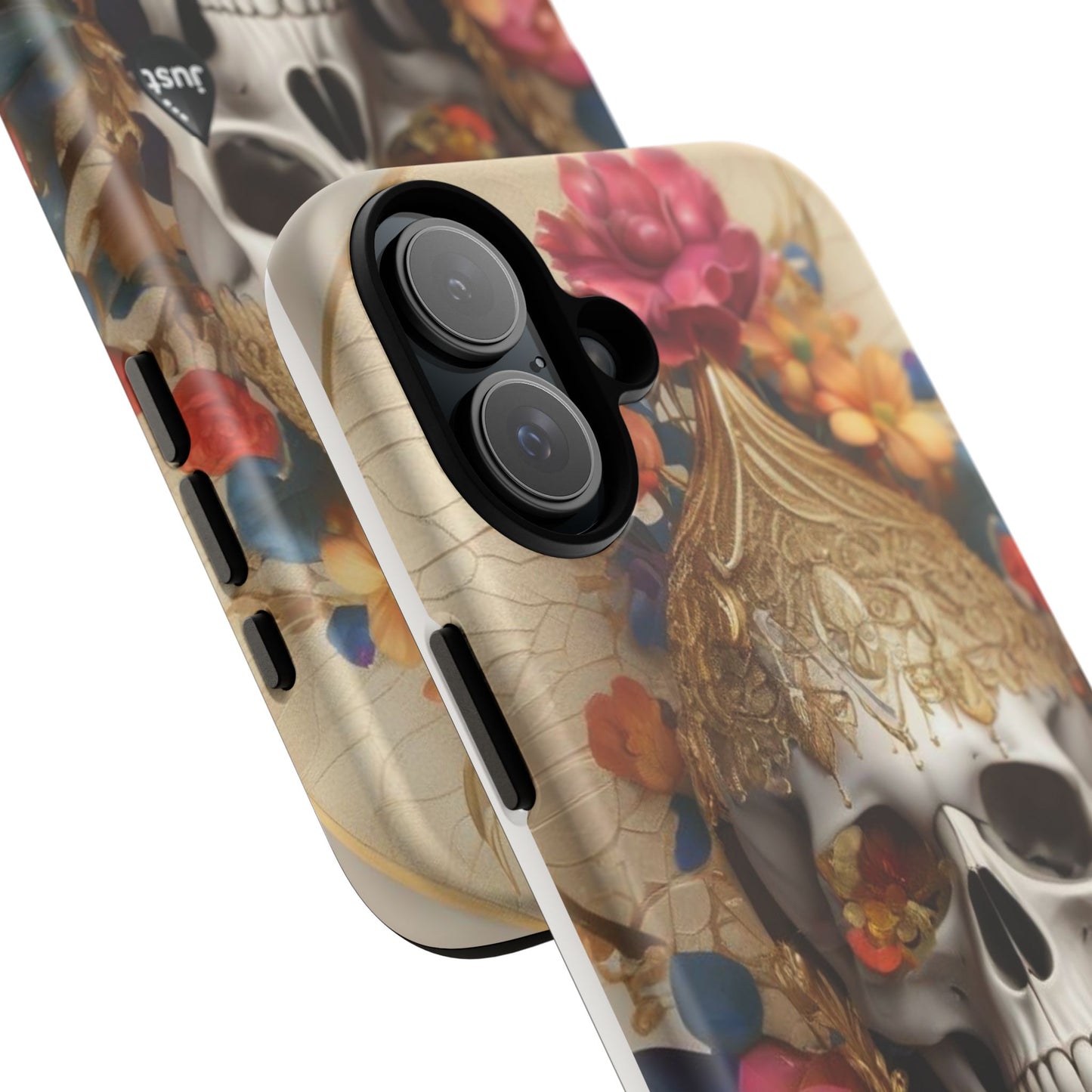 Artistic Skull Phone Case with Floral Design by "JUST DRIP" - Tough Cases(contact is we don't have you phone)