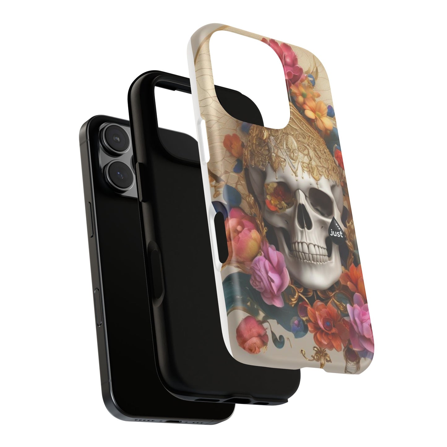 Artistic Skull Phone Case with Floral Design by "JUST DRIP" - Tough Cases(contact is we don't have you phone)