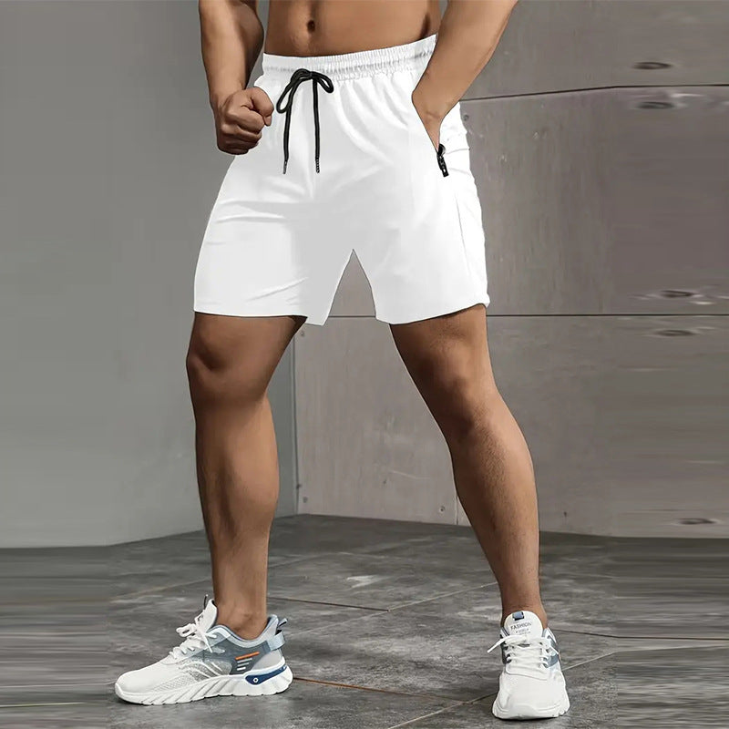 Pantalones cortos de poliéster para hombre, para exteriores, de seda helada, holgados y de secado rápido.