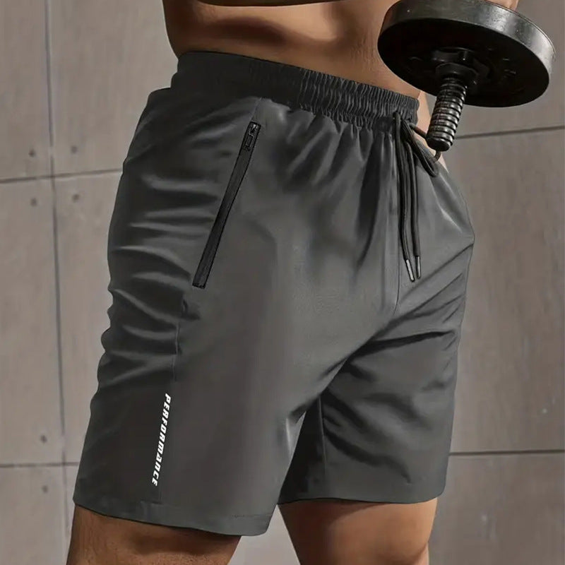 Pantalones cortos de poliéster para hombre, para exteriores, de seda helada, holgados y de secado rápido.
