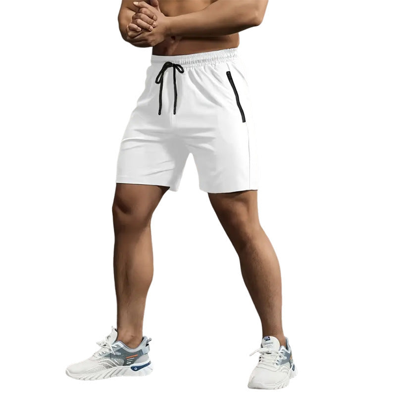 Pantalones cortos de poliéster para hombre, para exteriores, de seda helada, holgados y de secado rápido.