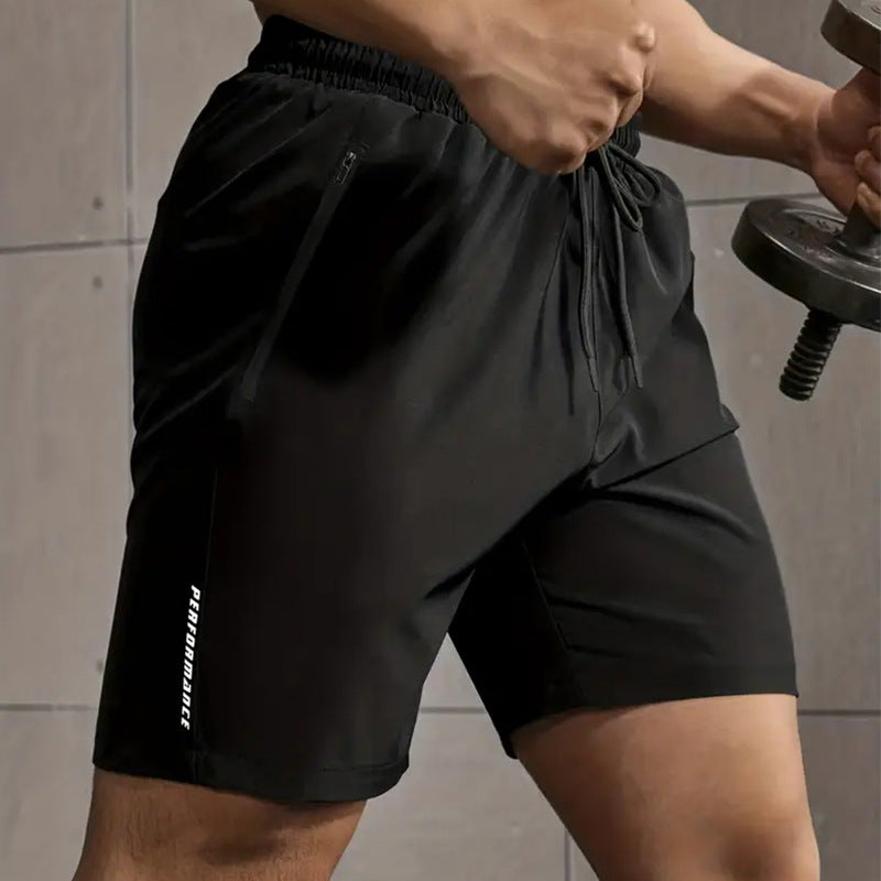 Pantalones cortos de poliéster para hombre, para exteriores, de seda helada, holgados y de secado rápido.