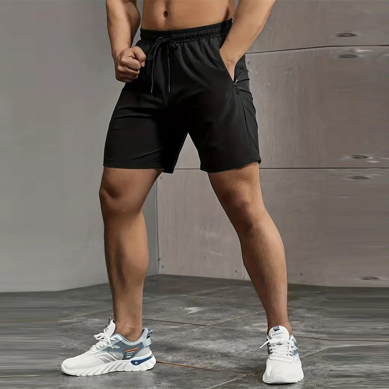 Pantalones cortos de poliéster para hombre, para exteriores, de seda helada, holgados y de secado rápido.