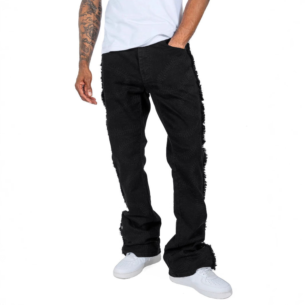 Pantalones vaqueros bordados ligeramente elásticos para hombre
