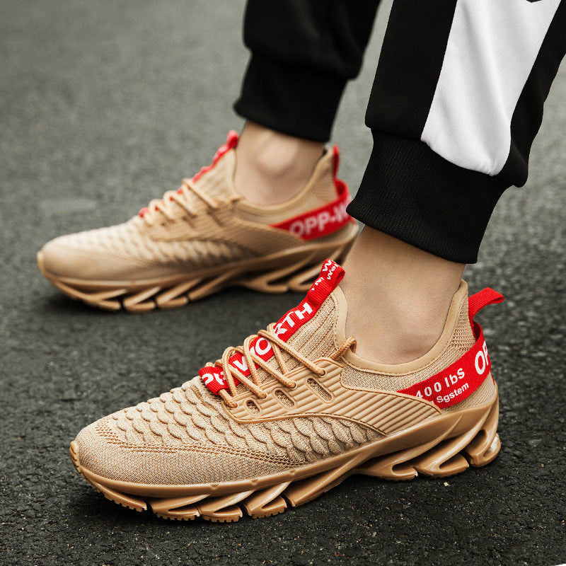 Zapatillas deportivas de malla tejida para estudiantes, talla grande, para correr, para otoño