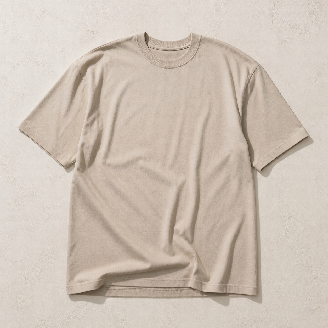 Relaxed Cotton Tee — Soft Oat