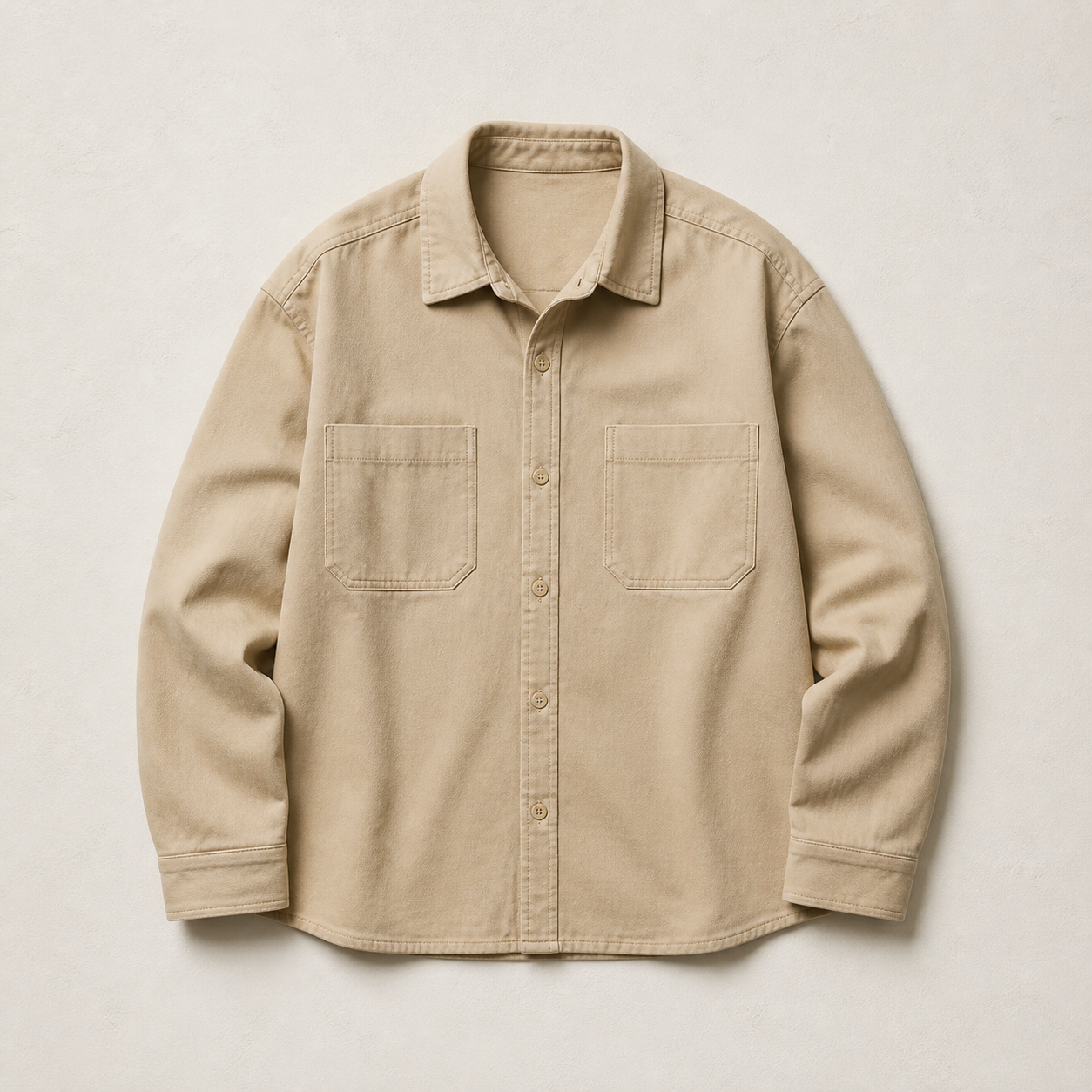 Relaxed Overshirt — Sand