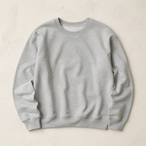 Cotton Crewneck Sweatshirt — Heather Grey