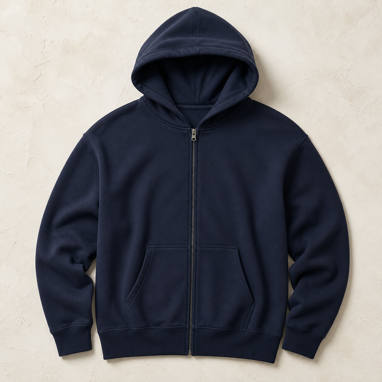 Essential Zip Hoodie — Midnight Navy