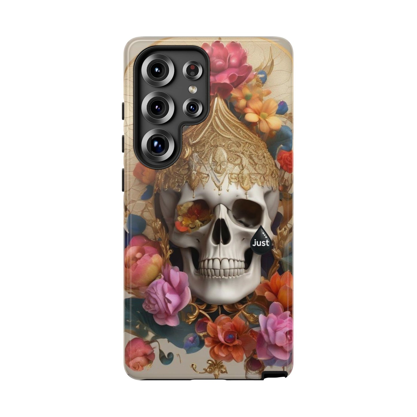 Artistic Skull Phone Case with Floral Design by "JUST DRIP" - Tough Cases(contact is we don't have you phone)