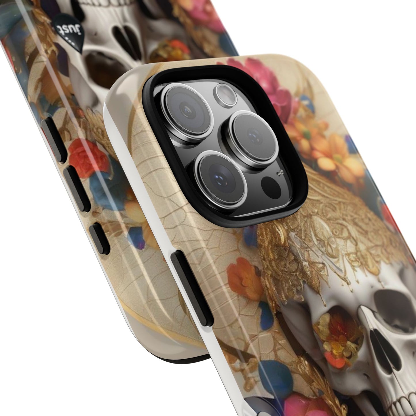 Artistic Skull Phone Case with Floral Design by "JUST DRIP" - Tough Cases(contact is we don't have you phone)