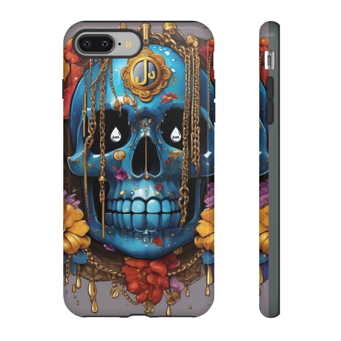 Skull with flower intergraded design by "JUST DRIP" Tough & Stylish Protective Cover/limited time only!!
