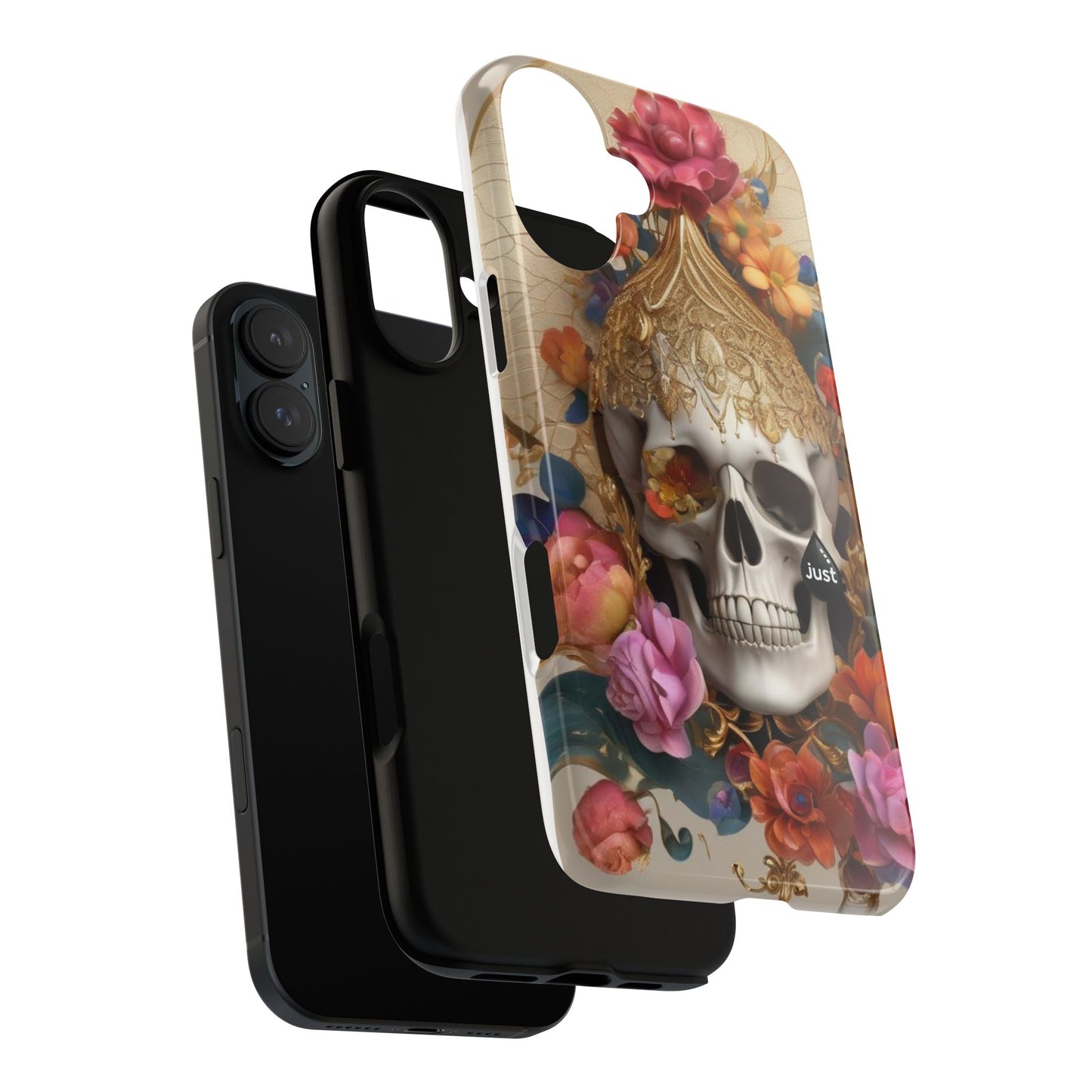 Artistic Skull Phone Case with Floral Design by "JUST DRIP" - Tough Cases(contact is we don't have you phone)